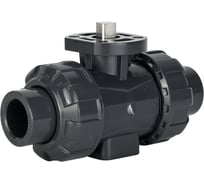 Кран шаровой НПВХ-НПВХ-E-FP-GRM-ISO Ду40 Ру10 DN.ru с ISO-фланцем и голым штоком квадратным D160-65135