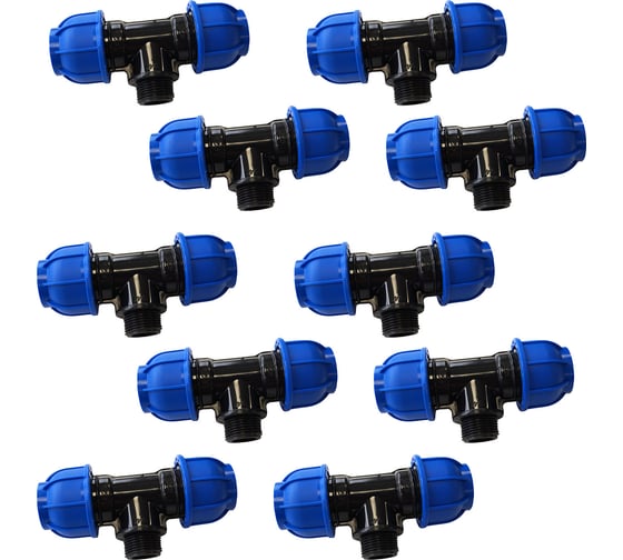 Переходной тройник BOUTTE ПНД 25 - НР 3/4" - 25, 10 шт 9277444