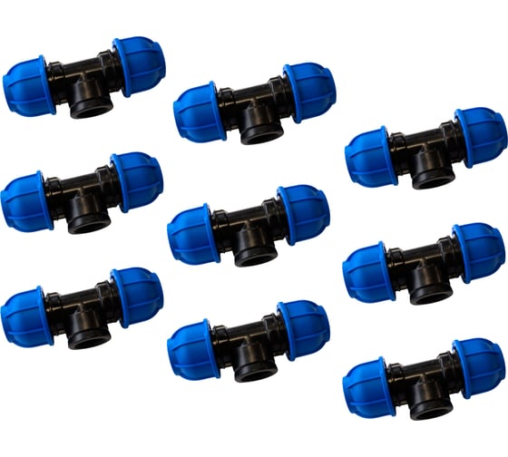 Переходной тройник BOUTTE ПНД 20 - ВР 1/2" - 20, 9 шт 9278434