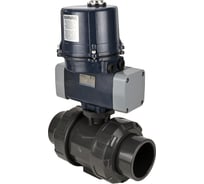 Кран шаровой НПВХ-НПВХ-E-FP-GRM-ISO Ду40 Ру10 DN.ru с электроприводом ЭПВП-003 220В D160-66351