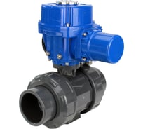 Кран шаровой НПВХ-НПВХ-E-FP-GRM-ISO Ду40 Ру10 DN.ru с электроприводом QT-W (M)-005 380В D160-66429