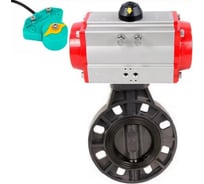 Затвор дисковый DN.ru НПВХ-НПВХ-E-2W-Fb-ISO Дн200 Ру10 пневмопривод, магнитный перекл-ль D050-83602