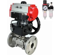 Кран шаровой  DN.ru316-316-FP-F-ISO-H Ду65 Ру40, пневмопривод, пневмораспр., дублёр, БПВ D160-65732