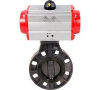 Затвор дисковый DN.ru поворотный НПВХ-НПВХ-E-2W-Fb-ISO Дн80 Ру10, пневмопривод D050-83689