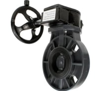 Затвор дисковый DN.ru поворотный НПВХ-НПВХ-E-2W-Fb-ISO Дн80 Ру10, редуктор RDN-1 D050-82893