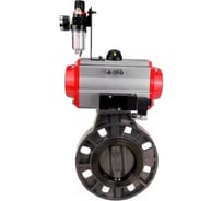 Затвор дисковый DN.ru НПВХ-НПВХ-E-2W-Fb-ISO Дн80 Ру10, пневмопривод, пневмораспр., БПВ D050-83892