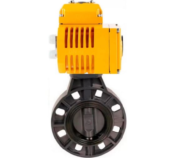 Затвор дисковый DN.ru НПВХ-НПВХ-E-2W-Fb-ISO Дн80 Ру10, электропривод QT-005 380В D050-84058 1