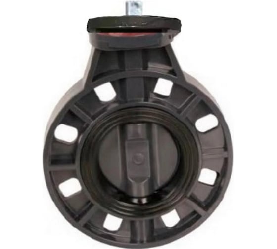 Затвор дисковый DN.ru поворотный НПВХ-НПВХ-E-2W-Fb-ISO Дн100 Ру10, голый шток квадратный D050-82881 1