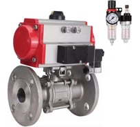 Кран шаровой DN.ru316-316-FP-F-ISO-H Ду65 Ру40, пневмопривод, пневмораспределитель, БПВ D160-65738