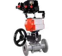 Кран шаровой  DN.ru316-316-FP-F-ISO-H Ду65 Ру40, пневмопривод, дублёр, пневмопозиционер D160-65903