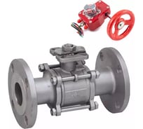 Кран DN.ru 316-316-FP-F-ISO-H Ду80 Ру40, редуктор с датчиком обратной связи D160-66183