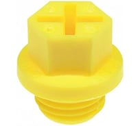 Заглушка Миниворкс пластиковая, внутренняя, с наружной резьбой M14x1,5, цвет желтый, 10 шт. EP435-M14x1,5
