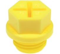 Заглушка Миниворкс пластиковая, внутренняя, с наружной резьбой M16x1,5, цвет желтый, 10 шт. EP435-M16x1,5