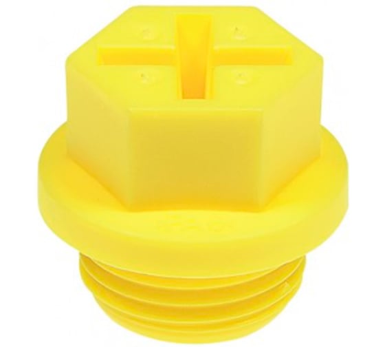 Заглушка Миниворкс пластиковая, внутренняя, с наружной резьбой M18x1,5, цвет желтый, 10 шт. EP435-M18x1,5 1