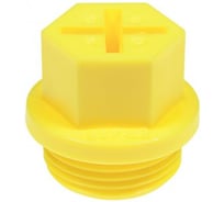 Заглушка Миниворкс пластиковая, внутренняя, с наружной резьбой M22x1,5, цвет желтый, 10 шт. EP435-M22x1,5