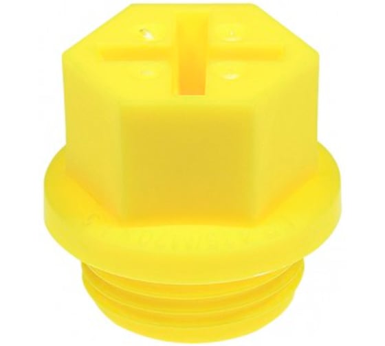 Заглушка Миниворкс пластиковая, внутренняя, с наружной резьбой M20x1,5, цвет желтый, 10 шт. EP435-M20x1,5 1