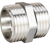 Ниппель ДМЗ DN25 (1") НР/НР латунь никель, 2 шт ДМЗ.005.25Н