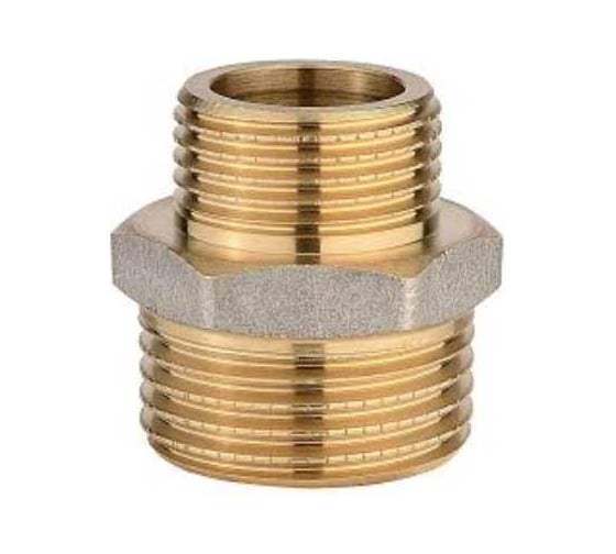 Ниппель переходной ДМЗ DN10x15 (3/8"НР х 1/2"НР) латунь, 7 шт ДМЗ.006.10х15