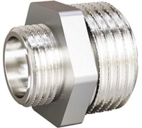 Ниппель переходной ДМЗ DN15x20 (1/2"НР х 3/4"НР) латунь никель, 4 шт ДМЗ.006.15х20Н