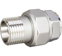 Соединение разъемное в сборе ДМЗ прямое (американка) DN15 (1/2'') ВР/НР латунь никель, 2 шт ДМЗ.012.15Н