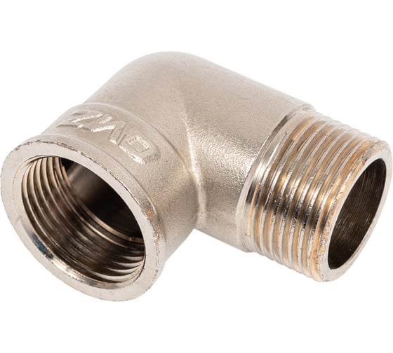 Угол 90 ДМЗ DN20 (3/4'') ВР/НР латунь никель (упаковка 2 шт) ДМЗ.011.20Н 1