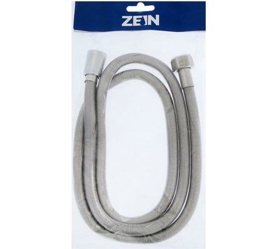 Душевой шланг ZEIN Z45PS растягивающийся, 150-200 см, гайки металл, нержавеющая сталь 5482391