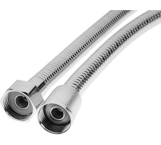 Душевой шланг ZEIN Z21PS растягивающийся 150-200 см, гайки металл, нержавеющая сталь, хром 5482388