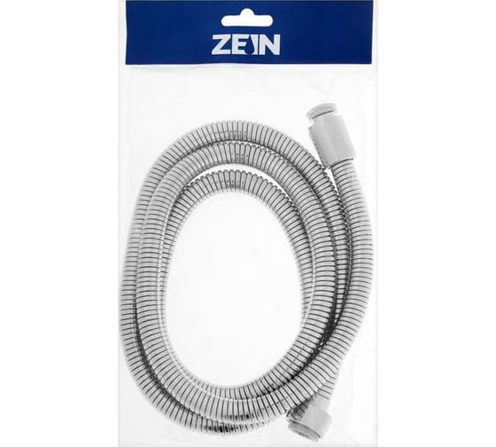 Душевой шланг ZEIN Z21PS растягивающийся 150-200 см, гайки металл, нержавеющая сталь, хром 5482388