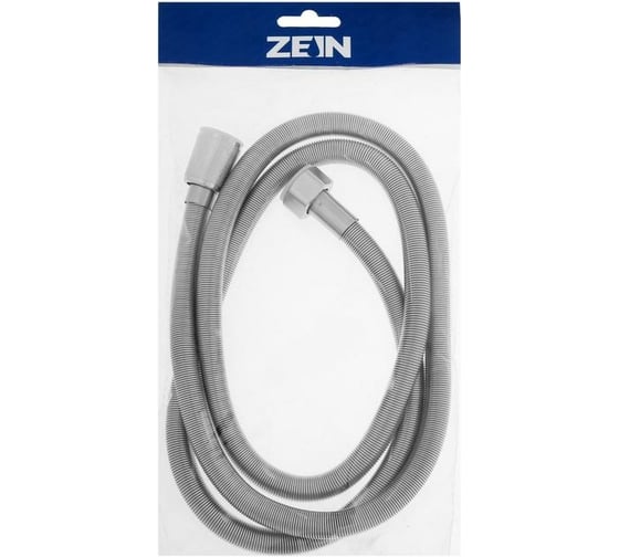 Душевой шланг ZEIN Z21PS растягивающийся 150-200 см, гайки латунь, нержавеющая сталь 5482390
