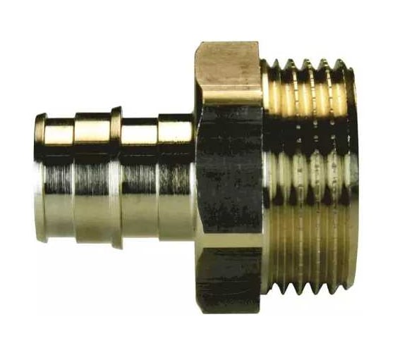 Муфта для PE-X труб РОС радиальная латунь Дн 25x1 НР (127-3713) R0341385