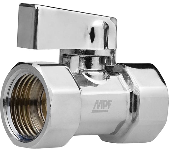 Кран-мини MPF POLISH 1/2" в/в, хром, латунь, ГОСТ ИС.081213
