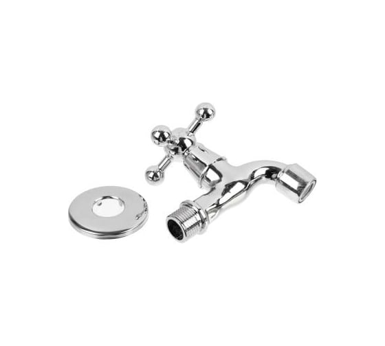Водоразборный кран FRESSO короткий излив, вентильный, с аэратором, 1/2", цинк 554-039