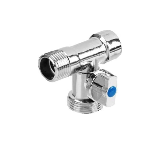 Шаровой угловой трехпроходной кран FRESSO 1/2"х3/4"х1/2", ВР-НР-НР, хром 554-446