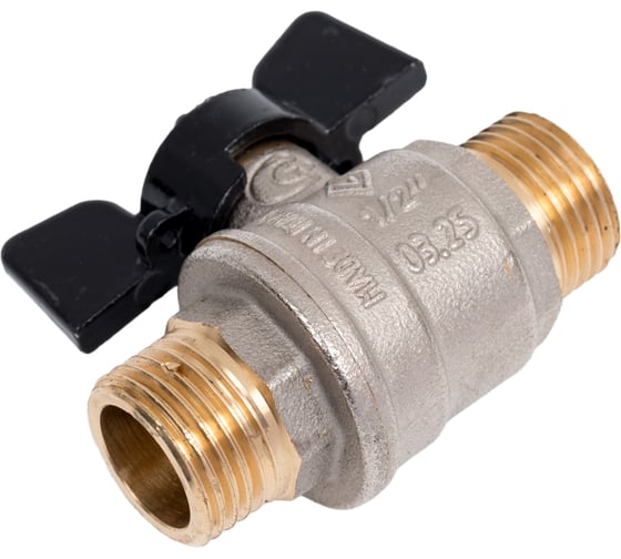 Кран шаровой BUGATTI Oregon 03270022 (ручка-бабочка) нар-нар резьба 1/2 RG008TC8M1E5QH 1