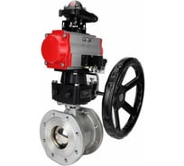 Кран шаровой DN.ru 316-316-PTFE-F-ISO-R Ду250 Ру16, пневмопривод, пневмораспределитель, БКВ, редуктор D160-60805