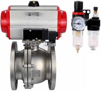 Кран шаровой DN.ru 316-316-PTFE-F-ISO-R Ду250 Ру16, пневмопривод, пневмораспределитель, БПВ D160-60741