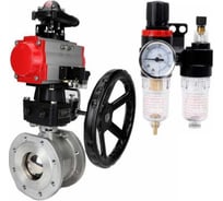 Кран шаровой DN.ru 316-316-PTFE-F-ISO-R Ду250 Ру16, пневмопривод, пневмораспределитель, БКВ, редуктор,БПВ D160-61013