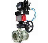 Кран шаровой DN.ru 316-316-PTFE-F-ISO-R Ду250 Ру16, пневмопривод, пневмопозиционер, редуктор D160-60716