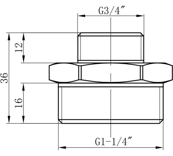 Ниппель AV Engineering 1 1/4 нар х 3/4 нар AVE303016