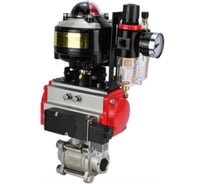 Кран DN.ru 316-316-PTFE-FP-W-ISO-H WDVF Ду20 Ру63 пневмопривод, пневмораспределитель, БКВ, БПВ D160-69290