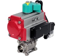 Кран DN.ru 316-316-PTFE-FP-W-ISO-H WDVF Ду25 Ру63 пневмопривод, пневмораспределитель, магнитнитный переключатель D160-69379