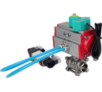 Кран DN.ru 316-316-PTFE-FP-W-ISO-H WDVF Ду25 Ру63 пневмопривод, пневмораспределитель, магнитнитный переключатель D160-69387