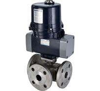 Кран шаровой DN.ru 316-316-PTFE L-тип Ду50 Ру16 3-ходовой, электропривод ЭПВП-005 220В D160-63044