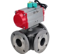 Кран шаровой DN.ru 316-316-PTFE L-тип Ду50 Ру16, с пн.приводом, магнитный перекл-ль D160-62956