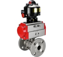 Кран шаровой DN.ru КШФПТ-ISO.316.180 Ду100 Ру16 3-составной WDVF, пневмопривод, БКВ D160-68603