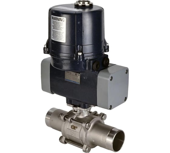 Кран DN.ru 316-316-PTFE-FP-W-ISO-H WDVF Ду20 Ру63 электропривод ЭПВП-003 220В D160-69362 1