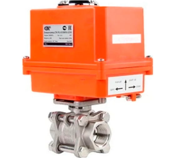 Кран DN.ru 316-316-PTFE-FP-W-ISO-H WDVF Ду20 Ру63 электропривод QT-003-MINI 220В D160-69366 1
