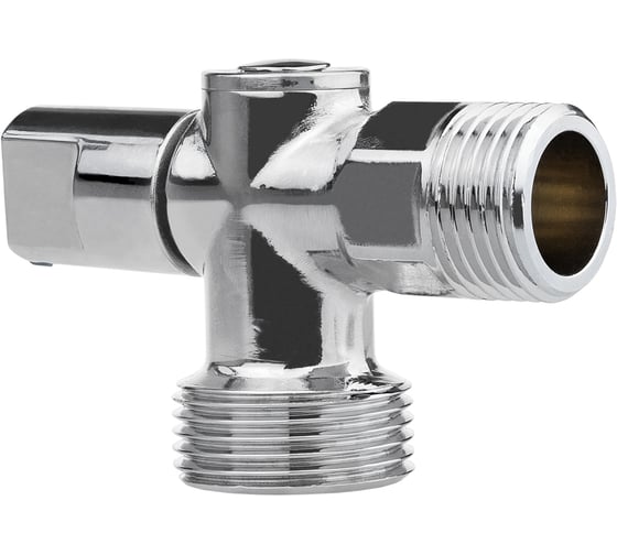 Кран шаровой угловой для бытовой техники MPF 1/2x3/4 н/н, ручка сбоку, хромированная латунь ИС.081201