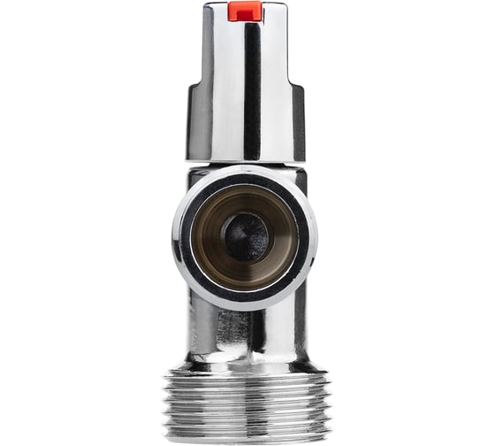 Кран шаровой угловой для бытовой техники MPF 1/2x3/4 н/н, ручка сверху, хромированная латунь ИС.081200