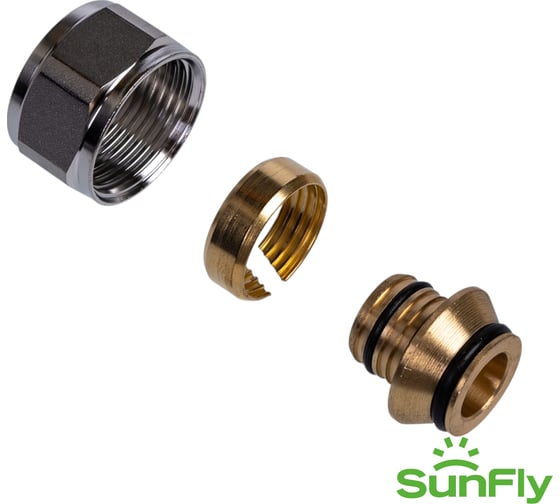 Компрессионный фитинг для труб SUNFLY O20x2.0x3/4 Евроконус (XF30606A-34-1620), 5 шт SF0343464